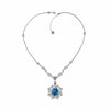 Mother of Pearl Silver Filigree Flower Necklace, Floral Design Handcrafted Large Edwardian Statement Jewelry