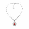 Mother of Pearl Silver Filigree Flower Necklace, Floral Design Handcrafted Large Edwardian Statement Jewelry