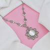 Mother of Pearl Silver Filigree Flower Necklace, Floral Design Handcrafted Large Edwardian Statement Jewelry