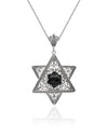 Sterling Silver Amethyst Jewish Star Necklace, Filigree Star of David Israeli Jewelry