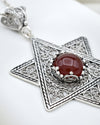 Sterling Silver Carnelian Star of David Necklace Judaica Jewelry Magen David Pendant Religious Gift