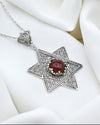 Sterling Silver Carnelian Star of David Necklace Judaica Jewelry Magen David Pendant Religious Gift