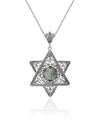 Sterling Silver Amethyst Jewish Star Necklace, Filigree Star of David Israeli Jewelry