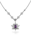 Pink Chalcedony Lotus Flower Choker Necklace, Handmade Filigree Jewelry