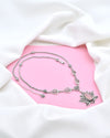 Pink Chalcedony Lotus Flower Choker Necklace, Handmade Filigree Jewelry