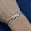 Filigree Art Sterling Silver Lotus Flower Woman Link Bracelet FiligranIst