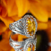 Filigree Art Citrine Gemstone Angel Design Women Silver Cocktail Ring FiligranIst