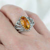 Filigree Art Citrine Gemstone Angel Design Women Silver Cocktail Ring FiligranIst