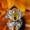 Filigree Art Citrine Gemstone Angel Design Women Silver Cocktail Ring FiligranIst