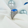 Filigree Art Blue Quartz Gemstone Women Silver Dome Statement Ring FiligranIst