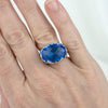 Filigree Art Blue Quartz Gemstone Women Silver Dome Statement Ring FiligranIst
