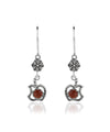 Sterling Silver Filigree Art Gemstone Dangle Women Apple Earrings