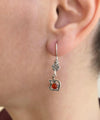 Sterling Silver Filigree Art Gemstone Dangle Women Apple Earrings