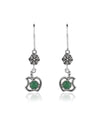 Sterling Silver Filigree Art Gemstone Dangle Women Apple Earrings
