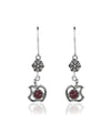 Sterling Silver Filigree Art Gemstone Dangle Women Apple Earrings