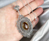 Filigree Art Alexandrite Gemstone Floral Figured Women Silver Oval Pendant Necklace