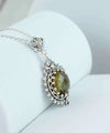 Filigree Art Alexandrite Gemstone Women Silver Boho Pendant Necklace