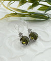 Filigree Art Alexandrite Gemstone Women Sterling Silver Drop Earrings