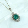 Filigree Art Amazonite Gemstone Women Silver Boho Pendant Necklace - Filigranist Jewelry