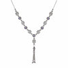 FS-2010-24-925 Sterling Silver Filigree Art AmethystBlue Topaz Gemstone Tassel Y Design Choker Necklace-