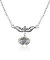 925 Sterling Silver Filigree Art Amethyst / Blue Topaz Heart to Heart Choker Necklace