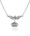 925 Sterling Silver Filigree Art Amethyst / Blue Topaz Heart to Heart Choker Necklace