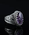 Sterling Silver Filigree Art Amethyst Angel Cocktail Ring