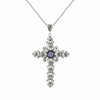 Filigree Art Amethyst Gemstone Silver Cross Design Women Pendant Necklace - Filigranist Jewelry