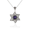 FS-2006-11-925-Sterling-Silver-Filigree-Art-Citrine-Gemstone-Star-Design-Pendant-Necklace-