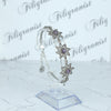 925 Sterling Silver Filigree Art Amethyst Gemstone Star Link Bracelet