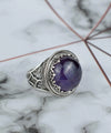 Sterling Silver Filigree Art Amethyst Gemstone Bold Statement Ring