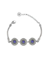 Filigree Art Amethyst Gemstone Women Silver Link Bracelet