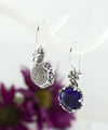 Filigree Art Amethyst Gemstone Women Sterling Silver Drop Earrings