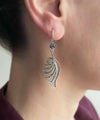 Filigree Art Angel Wings Women Silver Dangle Drop Earrings - Filigranist Jewelry