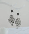 Filigree Art Angel Wings Women Silver Dangle Drop Earrings - Filigranist Jewelry