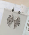 Filigree Art Angel Wings Women Silver Dangle Drop Earrings - Filigranist Jewelry