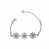 925 Sterling Silver Filigree Art Aqua Chalcedony Gemstone Star Link Bracelet