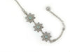 925 Sterling Silver Filigree Art Aqua Chalcedony Gemstone Star Link Bracelet