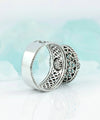 Filigree Art Aqua Chalcedony Gemstone Women Silver Cocktail Ring - Filigranist Jewelry