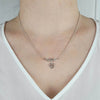925 Sterling Silver Filigree Art Bee On The Heart Choker Necklace