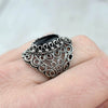 Filigree Art Black Onyx Gemstone Lace Detailed Women Silver Statement Ring - Filigranist Jewelry