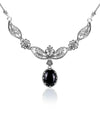 Filigree Art Black Onyx Gemstone Women Silver Princess Necklace - Filigranist Jewelry