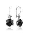 Filigree Art Black Onyx Gemstone Women Sterling Silver Drop Earrings FiligranIst