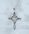 Filigree Art Black Rutile Gemstone Silver Cross Design Women Pendant Necklace