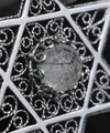 Filigree Art Black Rutile Gemstone Star of David Women Silver Pendant Necklace