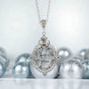 Filigree Art Black Rutile Gemstone Women Silver Oval Pendant Necklace - Filigranist Jewelry