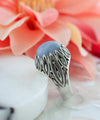 Sterling Silver Filigree Art Blue Lace Agate Gemstone Women Statement Ring