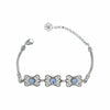 925 Sterling Silver Filigree Art Blue Quartz Gemstone Butterfly Link Bracelet