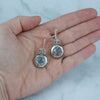 925 Sterling Silver Filigree Art Blue Topaz Gemstone Floral Drop Earrings