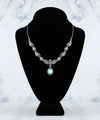 Filigree Art Blue Topaz Gemstone Women Silver Princess Necklace - Filigranist Jewelry